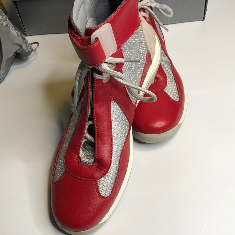 Prada Mens America’s Cup Sz 10.5 Hi Top Sneakers - Picture 2 of 12